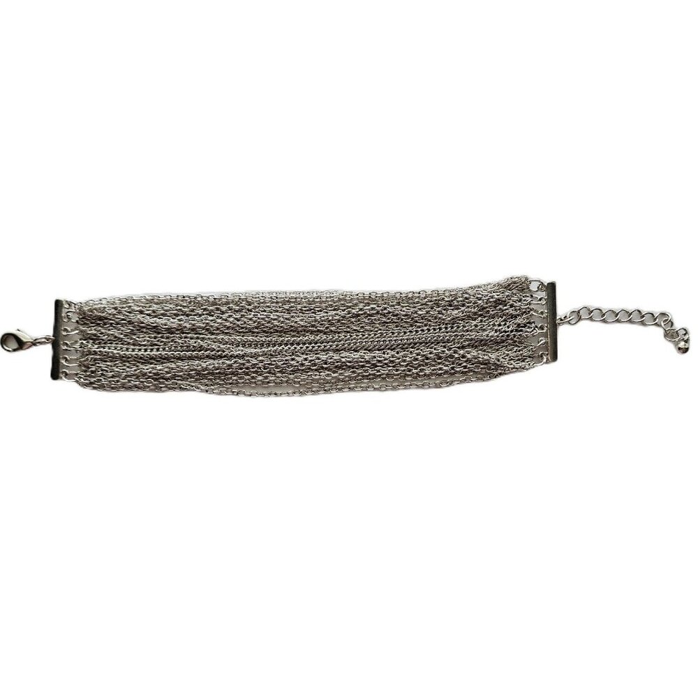 Silvertone Multi-Strand Bracelet - Women's Silvertone Bracelet - Fashion Bracele